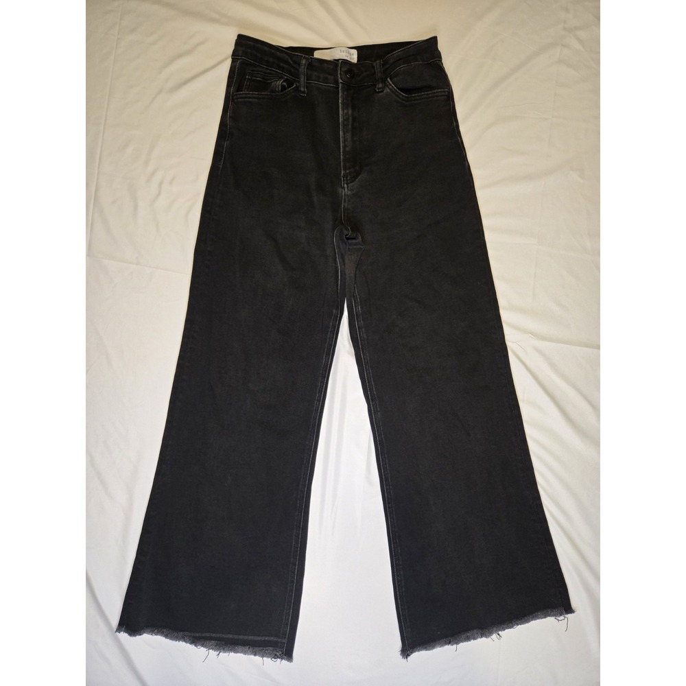 Bridge By Gly Ultra High Rise Wide Leg Black Denim Jeans‎ Size 28 Frey Hem